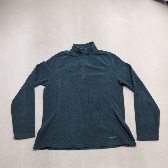 Eddie Bauer 1/4 Zip Up Long Sleeve Pullover Jacket Womens Size Large L Blue - Picture 2 of 13